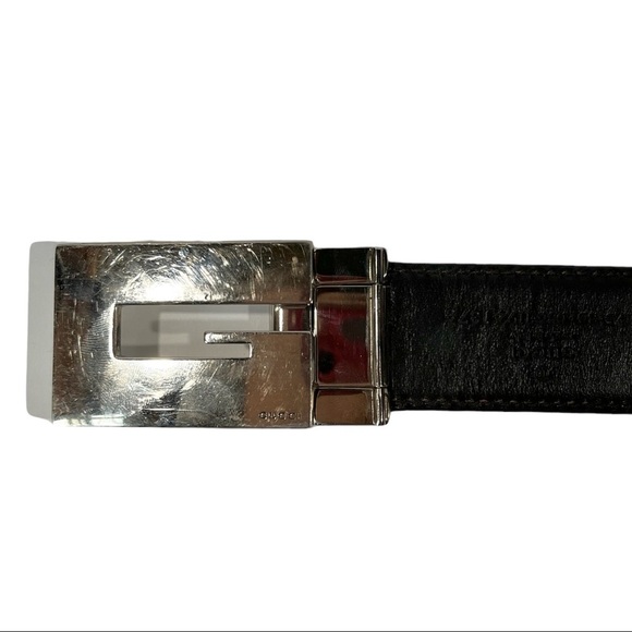GUCCI G vintage logo leather belt - Picture 5 of 11